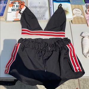 Black & Red two piece set drone SHEIN